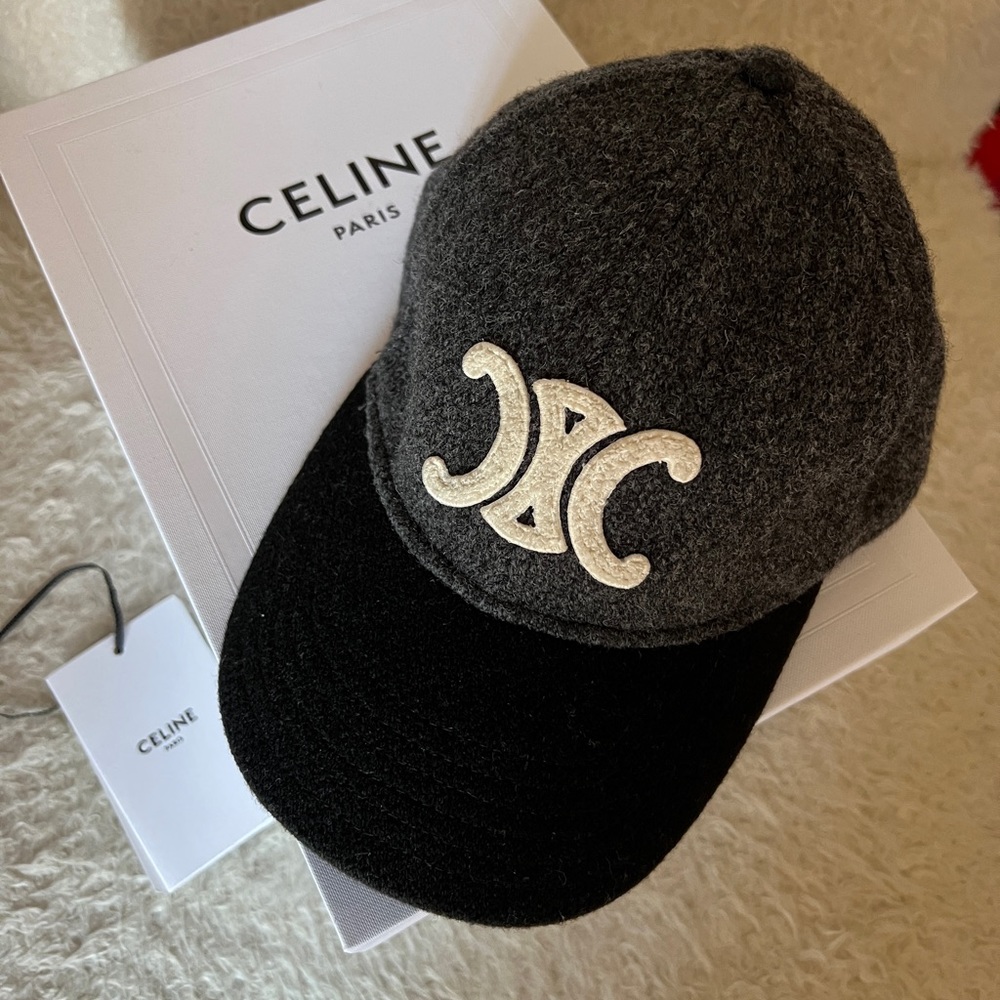 Authentic Celine Triomphe size Large baseball cap hat